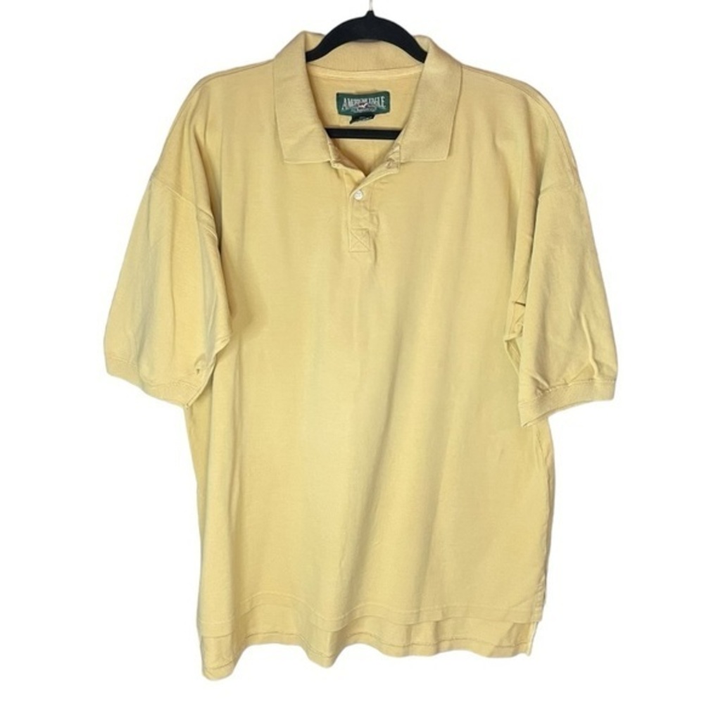 American Eagle Outfitters Vintage Butter Yellow Short Sleeve Polo Size XL‎